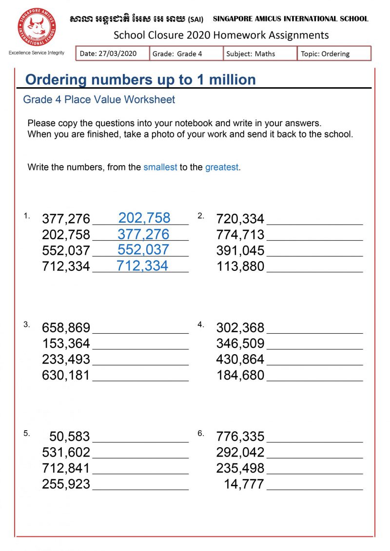 grade 4 english and maths singapore amicus international school